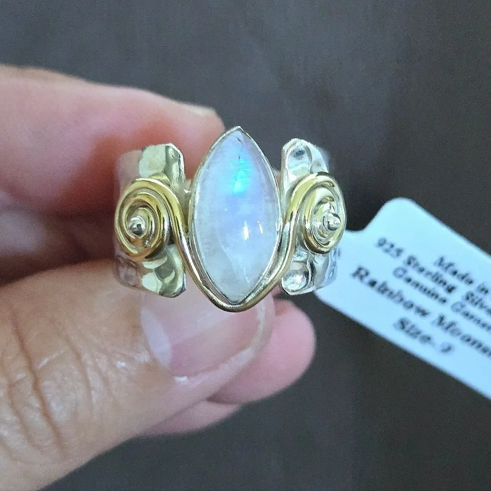 ✨️HP✨️ Shivam Rainbow🌈 Moonstone🌙 Statement Ring💍 - NWT